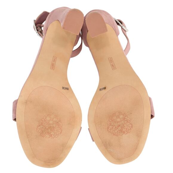 Vince Camuto Acelyn Pink Suede Block Heel Sandal Size 8 Chic Modern - Picture 9 of 10